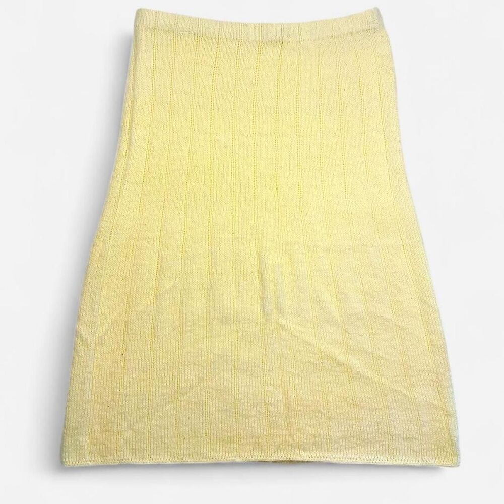 Yellow vintage yarn 70s midi skirt fashion size s